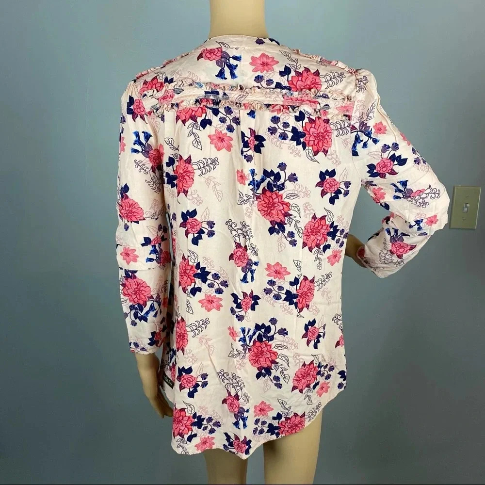 Matilda Jane Livery Mille Blouse Tunic Top women's Medium Pink Floral - Picture 3 of 8